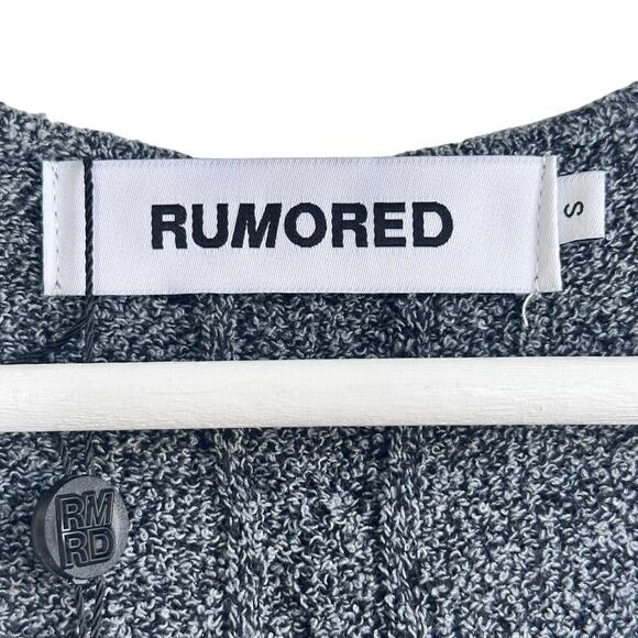 Rumored Lakeville Cable Knit Sleeveless Maxi Dress in Black Smoke Heather - Picture 6 of 11